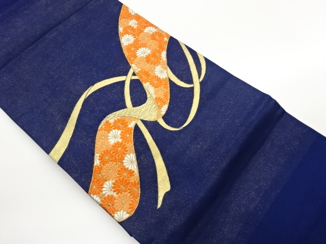 JAPANESE NAGOYA OBI / WOVEN KIKU